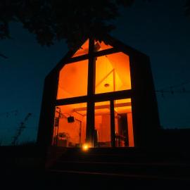 Linia brzegowa jeziora Kaszuby sauna i balia