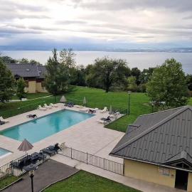 2-room apartment with breathtaking views of Lake Geneva, hotel Lugrinben