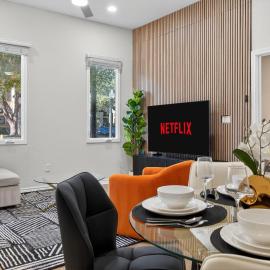Beautifully Furnished One Bedroom Apartment in the Heart of West Village Dallas with Pool and Free Parking