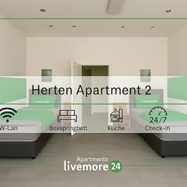 Livemore24 - Apartment 2 in Herten WLAN - Smart-TV - 24-7 Check-in und Küche, hotel in Herten