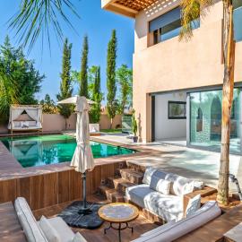 Villa Anzar Refined Oasis wChef and Emerald Hammam, Hotel in El Rhechat