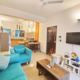 Premium 2BHK Assagao Apartment with Pool, WiFi & Scenic Balcony View