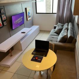 Flat Beach Class Excelsior - Apto Completo para 4 pessoas vista rio e mar