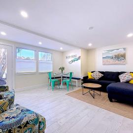 Seas The Day from this updated 2 bed 2 bath steps to beach