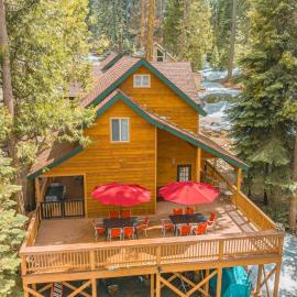 Bear Bottoms Family Cabin-Huge GAME ROOM, hotel a Shaver Lake