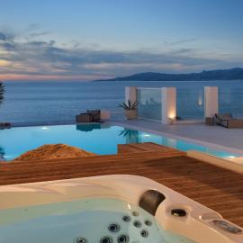 Villa Aegean Soul pool-sunset-hot tub by Calypso Sunset Villas