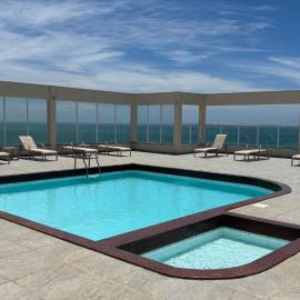 Areia Flat vista mar piscina e ar