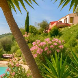 VillaCarros - Studios in Sea & Mountain Villa near Nice with Idyllic View