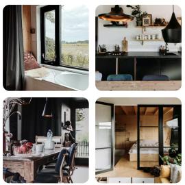 Sfeervol Vakantiehuis - Badkuip met weids uitzicht - Markermeer - by Familie Buitenhuys holiday houses, hotel a Oosterleek