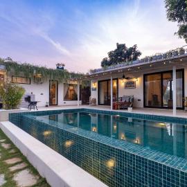StayVista at Bagaan Farm Stay with Private Pool & Golf Putting Area