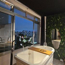Apto spa com ofuro individual e Bela vista de São Paulo