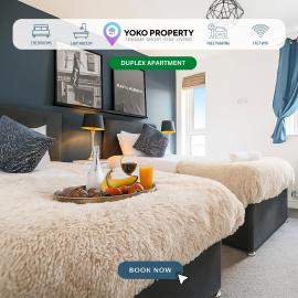 Stylish Duplex Apartment • Balcony • Free Parking • Fast WiFi • Smart TVs • Yoko Property