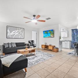 Sunny 3BR Oasis Water View 2 TVs Beach Gear Fenced Yard Pet Friendly