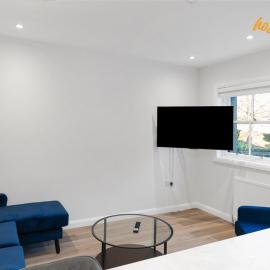 Comfy 1 Bed Airdrie Flat w Private Parking