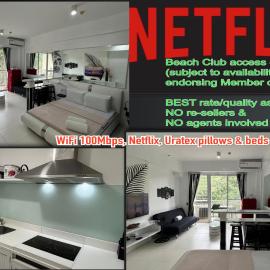 Beach condos at Pico de Loro Cove & possible Beach Club Access & Wi-Fi & Netflix, 42-50''TVs with Uratex beds & pillows, equipped kitchen, balcony, parking, guest registration fee is not included, hotel a Nasugbu