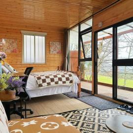 Farm stay cabin in the woods