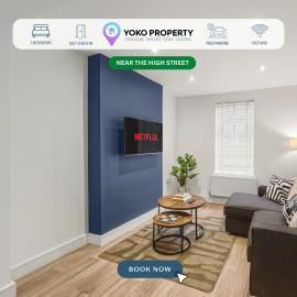 Modern House I Sleeps 5 I Near the High Street I Free Parking I Fast WIFI I Work Desk I Smart TV I Self-Check-In I By Yoko Property