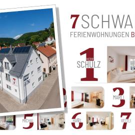 7SCHWABEN - 7 vollausgestattete Wohnungen unter einem Dach mitten in Bad Urach - Küche - Bad - WLAN - Waschmaschine - kostenloses Parken - E-Bike-Garage mit Ladestation - Altstadt, Bus, Bahn, E-Ladestation unter 5 Min - barrierefrei - rollstuhlgerecht