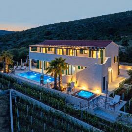 Luxury Stone Villa Smokvica, Heated Pool, Jacuzzi, Sauna, Sea View