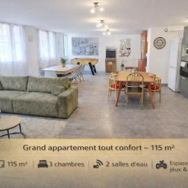 L'arcade Grand appart 10 pers-400m du sanctuaire 3 chambres 2 SDB arcade baby foot