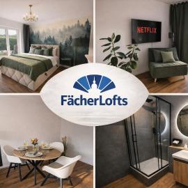 Fächerlofts Black Forest Terrasse 40qm Studio WLAN - Messe Karlsruhe