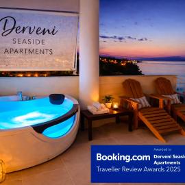 Derveni Seaside Apartments - Deluxe Sea View Penthouse Jacuzzi-BBQ & Groundfloor Garden View Apartment、デルヴェニのホテル