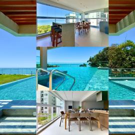 Apartamento em Condomínio Frente-Mar com Piscinas, Jacuzzi Aquecida, Sauna, Academia, Brinquedoteca, Churrasqueira na Sacada, Cozinha Completa e Lazer de Home Club