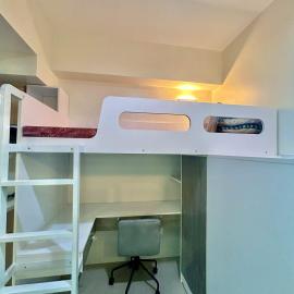Condo Share in Katipunan - Loft Bed, Spacious Storage, WiFi, Pool, Gym, Sauna, Balcony