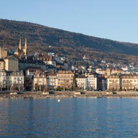 City centre with lake view