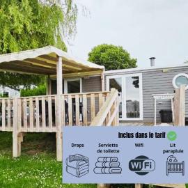 Mobil-home 4 personnes dans camping 5 étoiles proche de la mer, hôtel à Houlgate