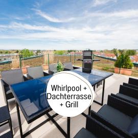 Design Penthouse - 4SZ - 2Bäder - Whirlpool - 2 Parkplätze - Dachterrasse, Hotel in Karlsruhe