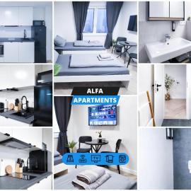 ALFA Stuttgart Mikro-Apartment 2 Betten Küche Bad l SmartTV WIFI l Porsche & Bosch l 2 Beds Kitchen Bath BS21A1, hotelli Stuttgartissa