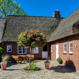 Thatched House On A Warft Near Schlüttsiel