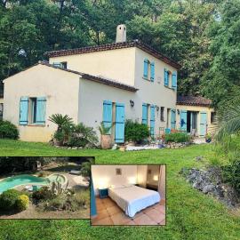 Grand studio 30 m2 dans villa avec piscine proche de Valbonne, hotel en Opio