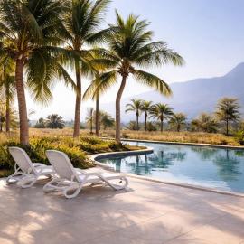 Family Floatie Flat with Pool & Workspace