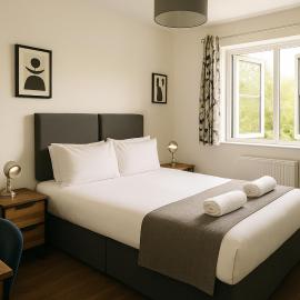 Modern Rooms - Contractors & Families - 5 mins to Cambridge City Centre - Near University & Free Parking by Luxiety Stays