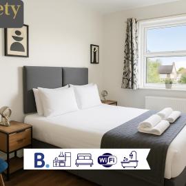 Modern Rooms - Contractors & Families - 5 mins to Cambridge City Centre - Near University & Free Parking by Luxiety Stays