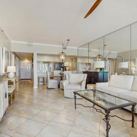 Open-concept beachfront home with balcony lagoon pool beach access pickleball