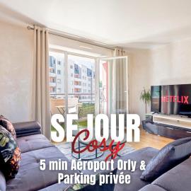 Orly में, होटल Séjour Cosy - 5 min Aéroport Orly - Parking Privée & Terrasse