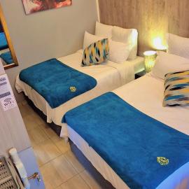 Turquoise Blue Family Room