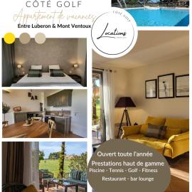 Côté Golf, bel appartement RDC avec terrasses dans Golf, piscine, tennis, à 5mn de l'Isle sur la Sorgue