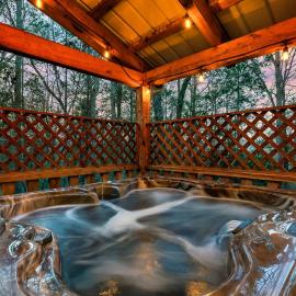 Private Wooded Cabin w Hot Tub, Fire Pit & Arcade