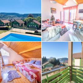 Duplex dans chalet avec superbe vue lac et piscine commune