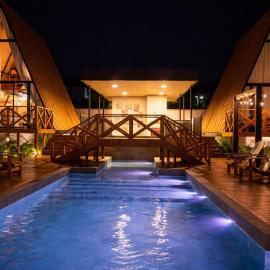 Cabana Romântica com Hidro e Piscina Aquecida | Praia, hotel em Palhoça