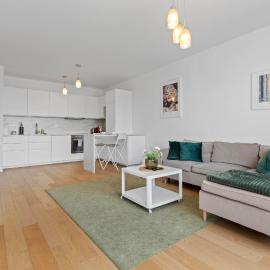 Stylish 19th-Floor Klingerka Apartment with Stunning Castle Views & Free Parking