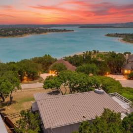 Tequila Sunrise hot tub lake view firepit pool