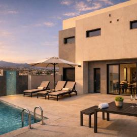 VillasRoyale Rex - no steps, easy access, heated pool & BBQ, hotel a Meloneras