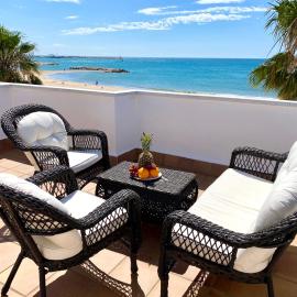 House in front of the beach