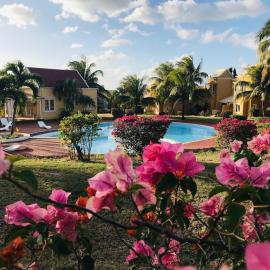 Secure villa in a quiet garden with pool