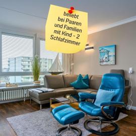 Skriien Mö TOP-Fewo 4 Sterne 5 Min zum Strand Balkon 2 SZ TG Zentrum, Hotel in Westerland
